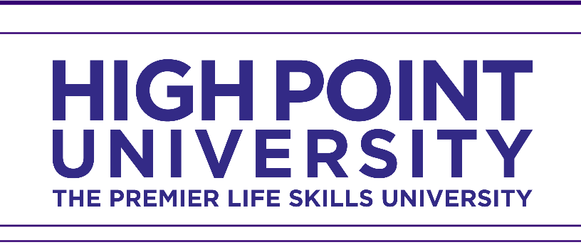 HIGH POINT UNIVERSITY THE PREMIER LIFE SKILLS UNIVERSITY, purple stacked variant, cell 17