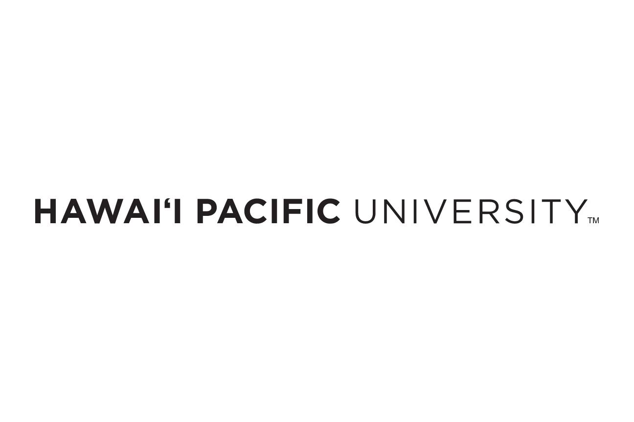 Hawaii Pacific University wordmark, horizontal, black variant, cell 7