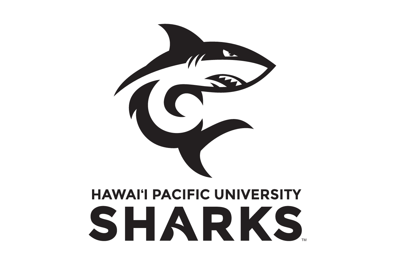 Shark mascot with full name SHARKS wordmark, black variant, cell 29