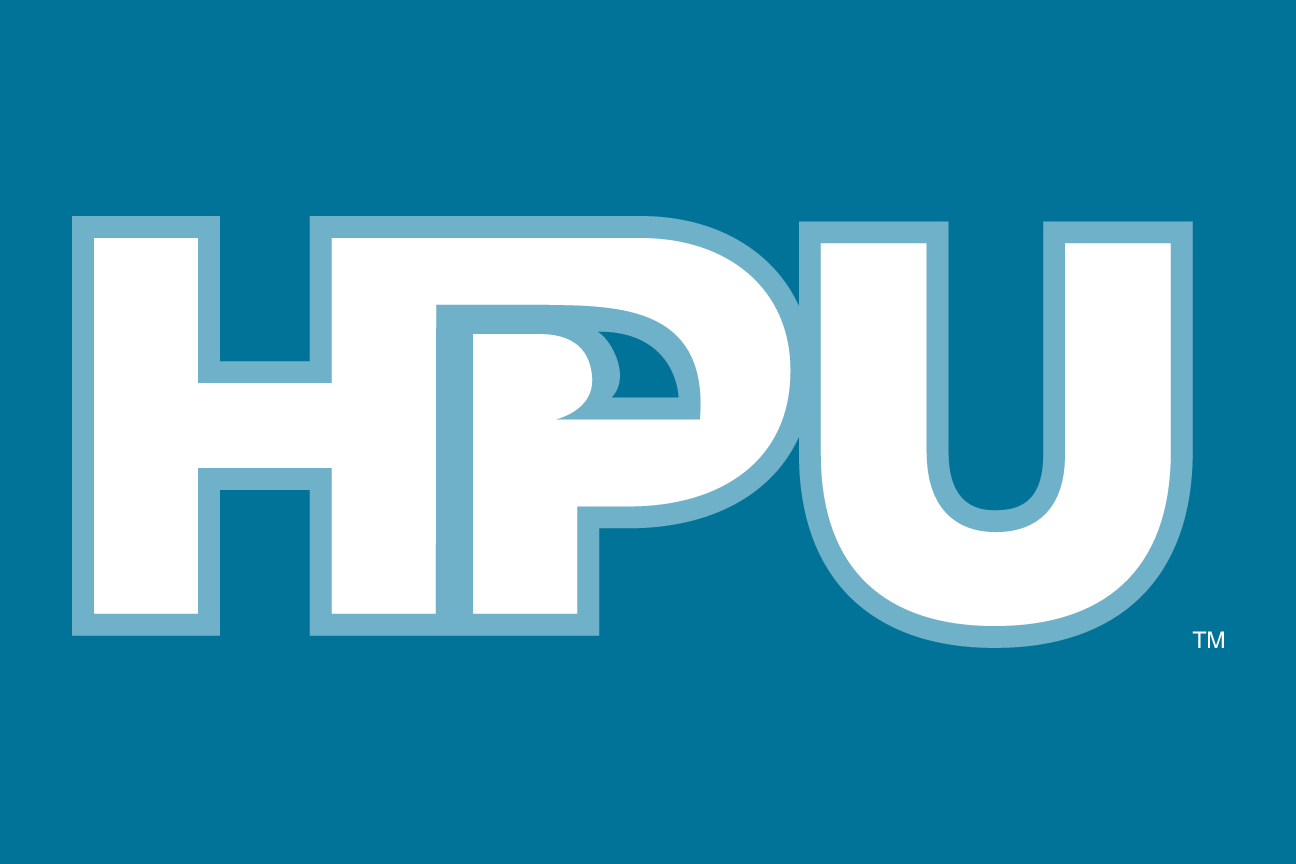 HPU wordmark, reverse variant, cell 34