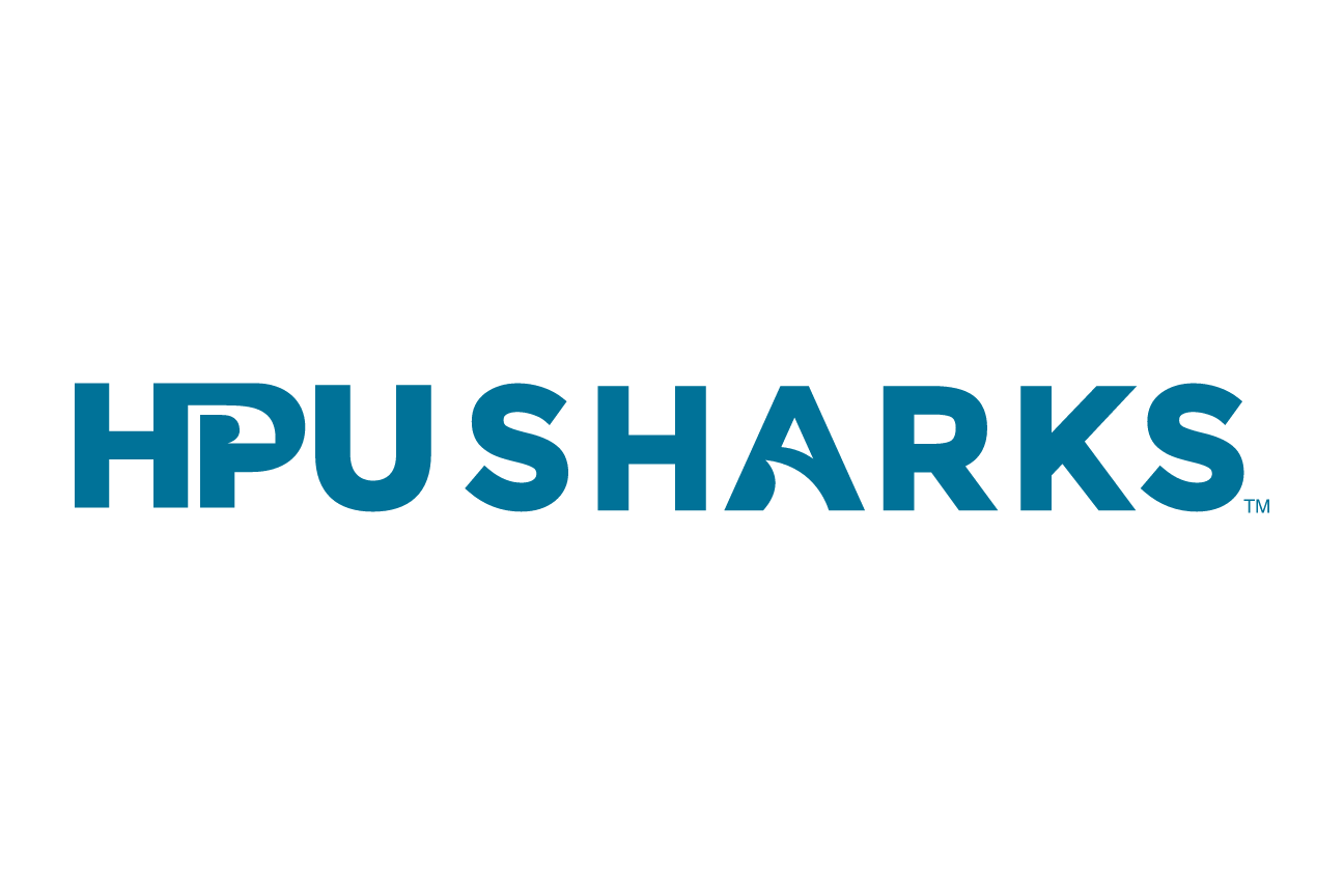 HPU Sharks wordmark, teal variant, cell 54