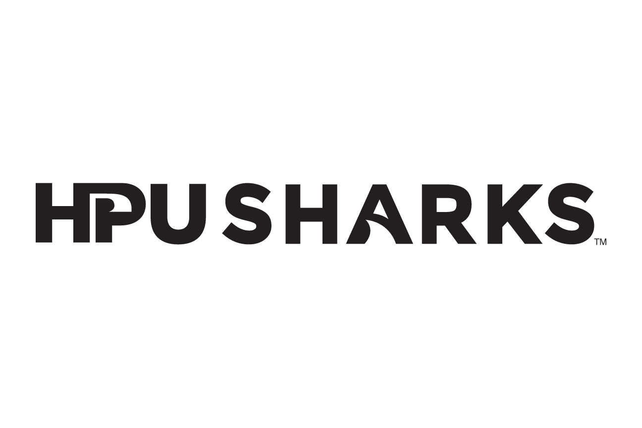 HPU Sharks wordmark, black variant, cell 55