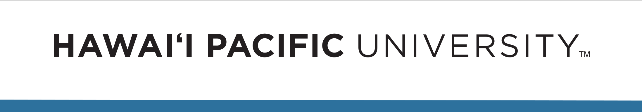 Hawaii Pacific University wordmark, horizontal, black variant, cell 7