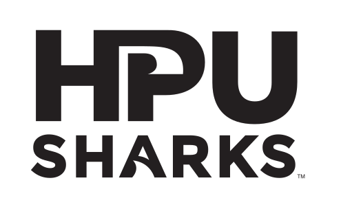 HPU SHARKS wordmark, black variant, cell 41