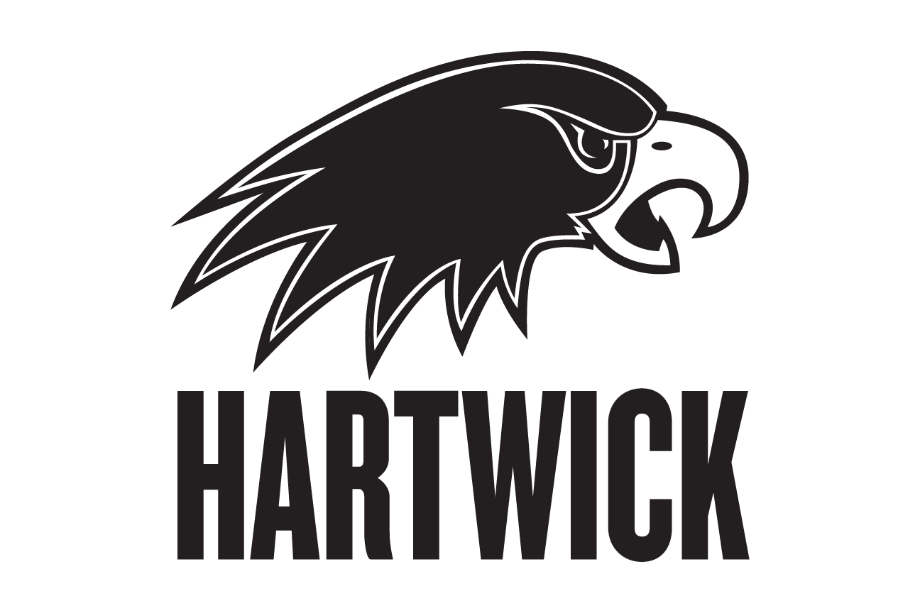 Hartwick College institutional logo, sky blue variant, cell 3