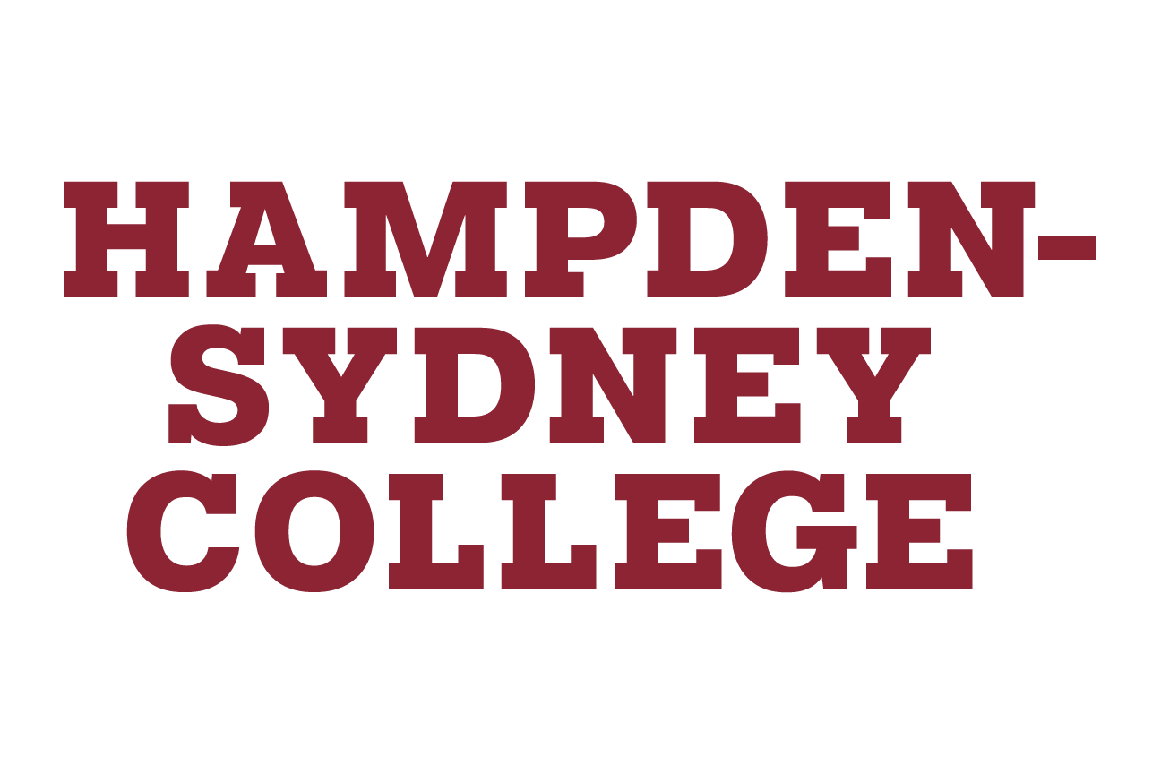 wordmark Hampden-Sydney College, stacked garnet variant, cell 73