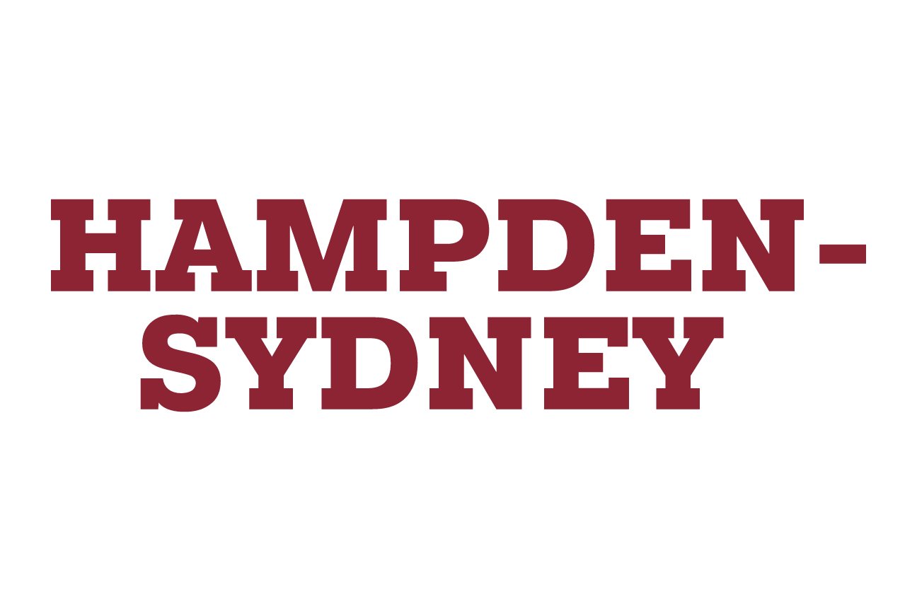 wordmark Hampden-Sydney, stacked garnet variant, cell 77