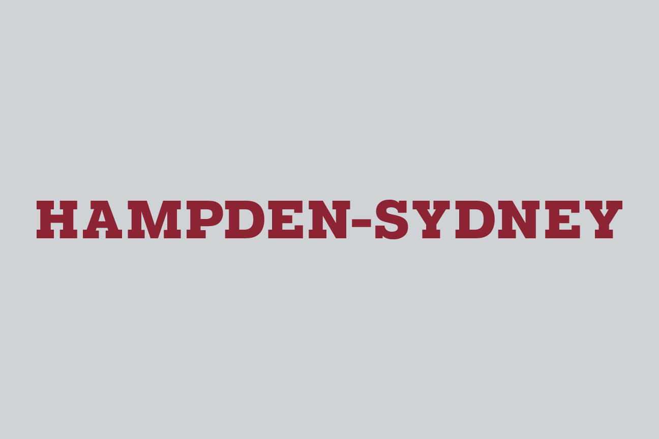 wordmark Hampden-Sydney, horizontal garnet on white variant, cell 84