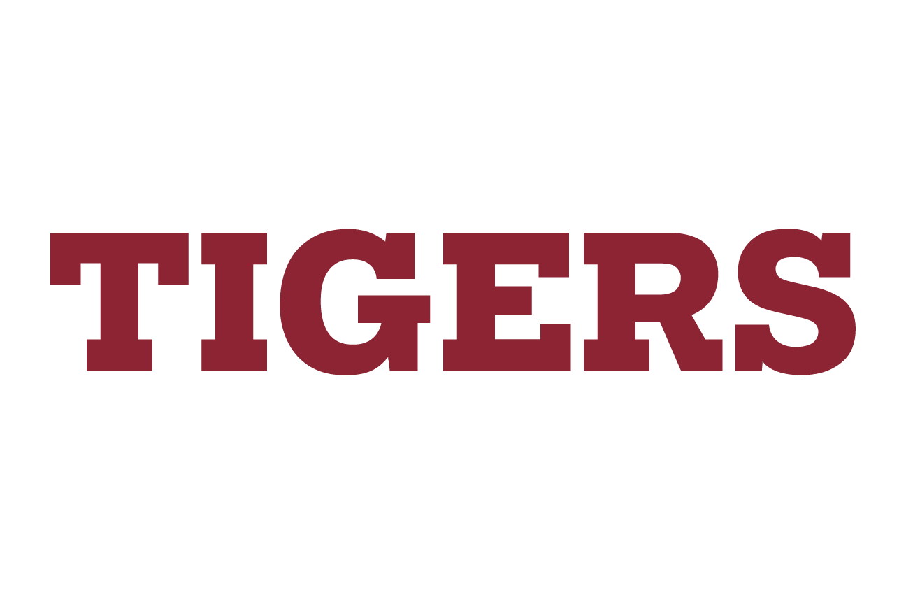 wordmark Tigers, garnet on white variant, cell 101