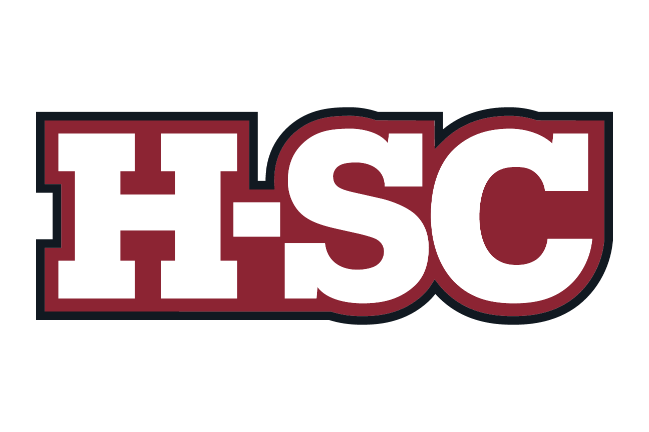 acronym H-SC, garnet with white outline on white variant, cell 113