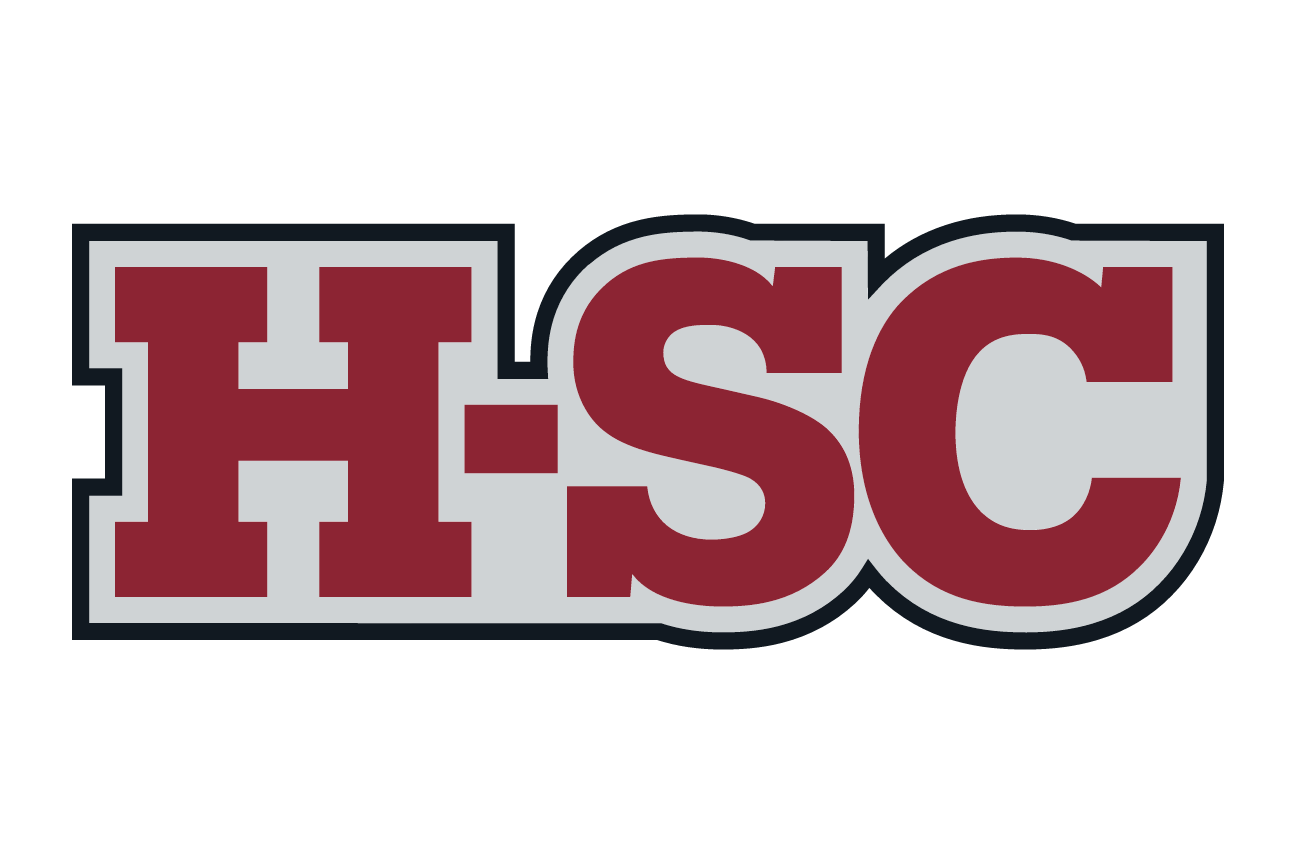 acronym H-SC, garnet with white outline on grey variant, cell 115