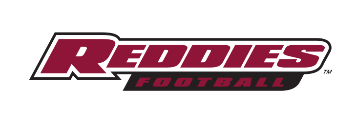 Reddies Football wordmark, maroon/black variant, cell 11