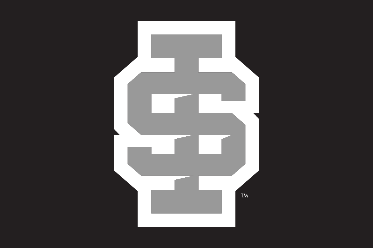 IS lettermark, White/Gray, black background variant, cell 23