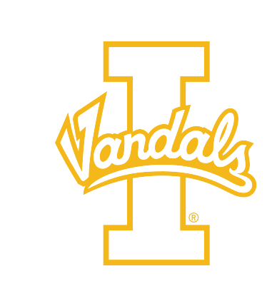 'I' with 'Vandals' script, gold outline variant