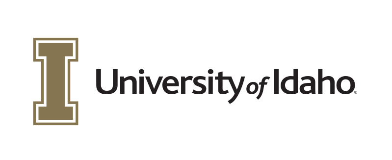 University of Idaho horizontal lockup, gold/black variant