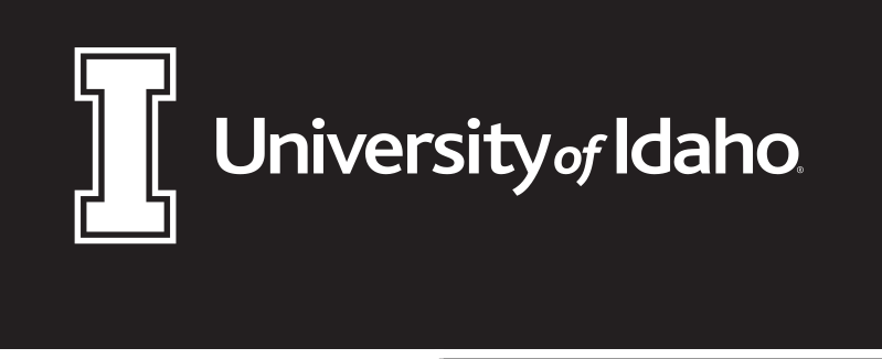 University of Idaho horizontal lockup, black outline variant
