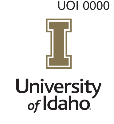 University of Idaho stacked lockup, gold/black variant