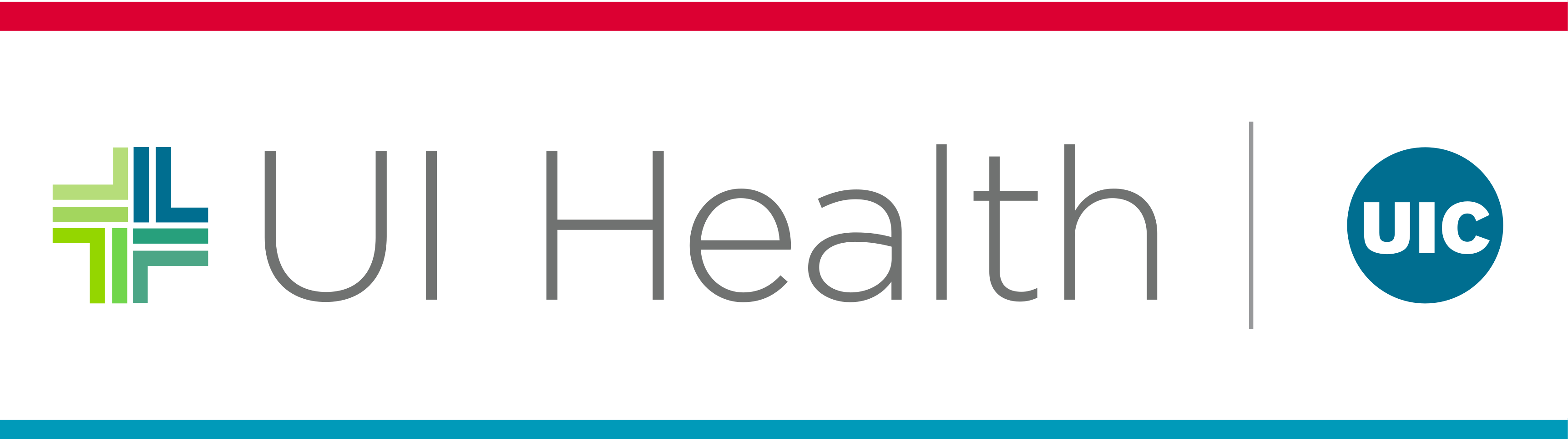 UI Health lockup, horizontal with wordmark, full color variant, cell 29