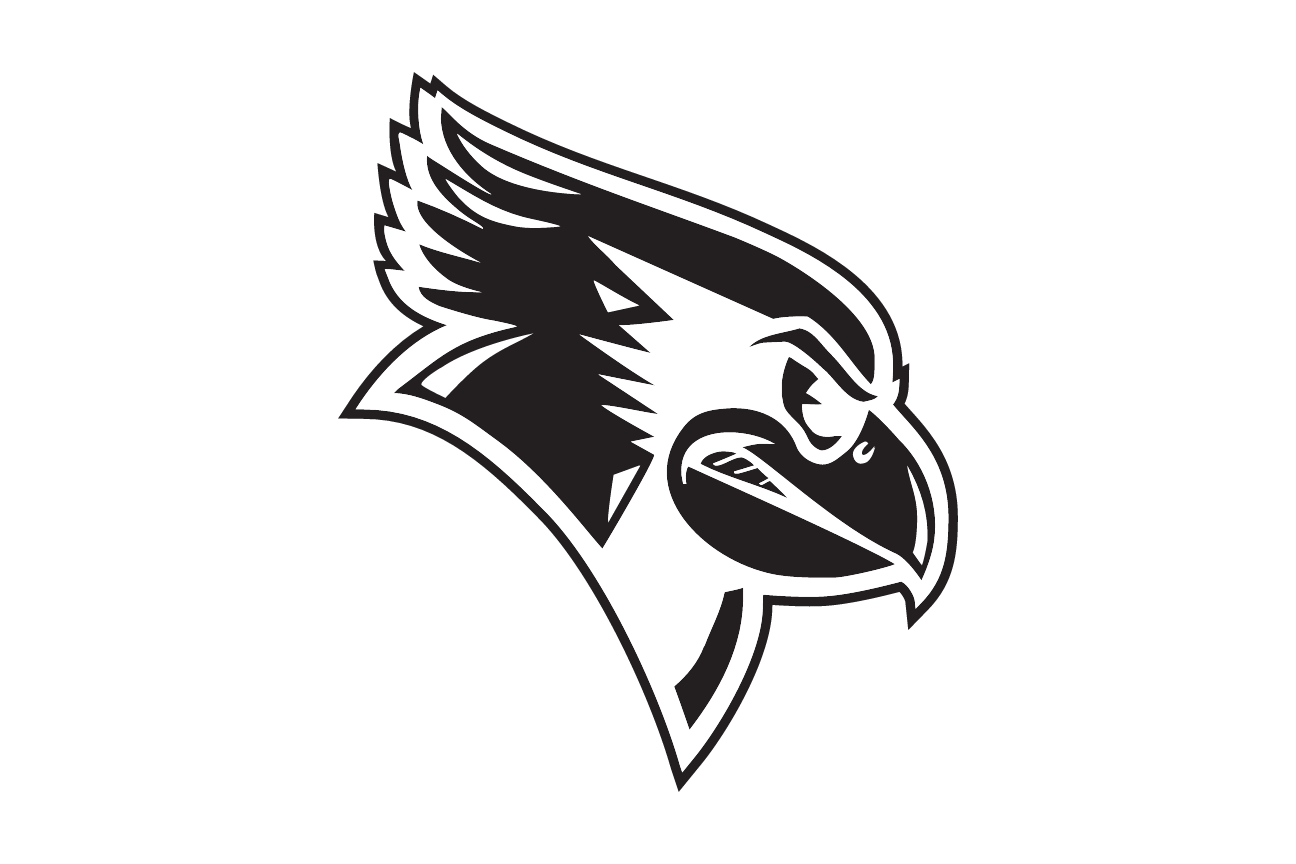 Redbird head, black outline on white variant, cell 7