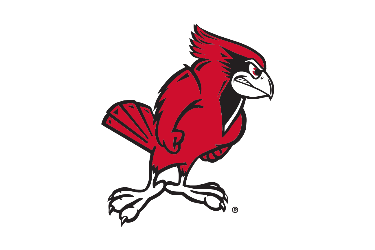 full-body Redbird, black/white/red on white variant, cell 10