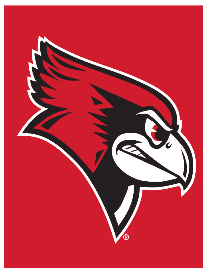 Redbird head, black/white/red on red variant, cell 4