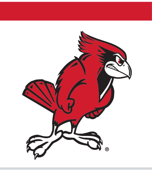 full-body Redbird, black/white/red on white variant, cell 10