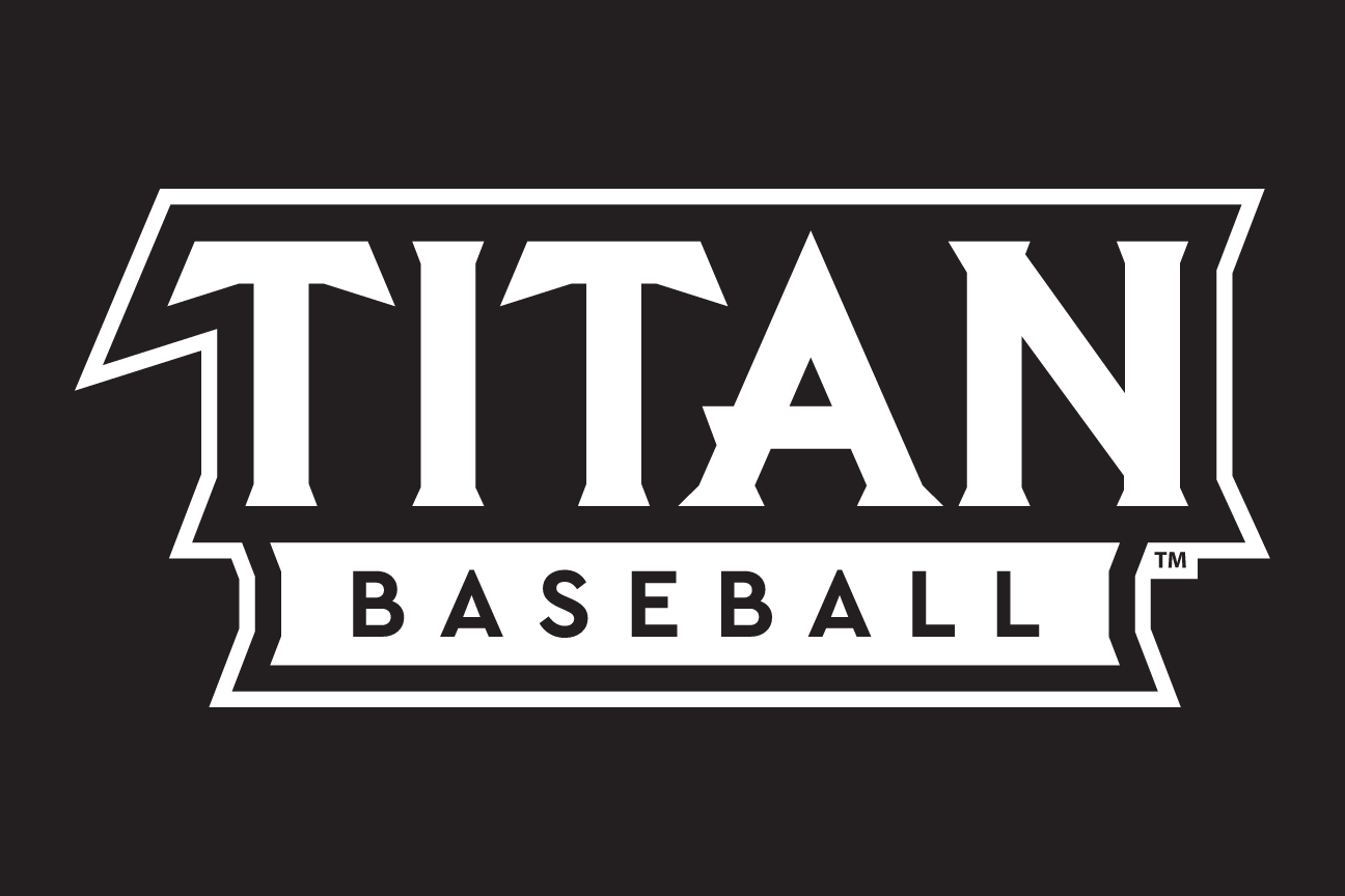 Titan Baseball sport mark, white on black background variant, cell 58