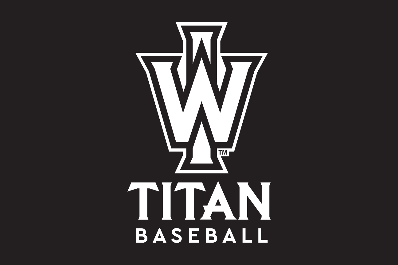 'W' Titan Baseball sport mark, white on black background variant, cell 66