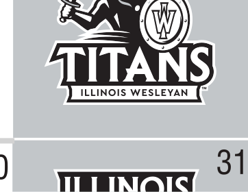 Illinois Wesleyan Titans wordmark, black and white variant, cell 31