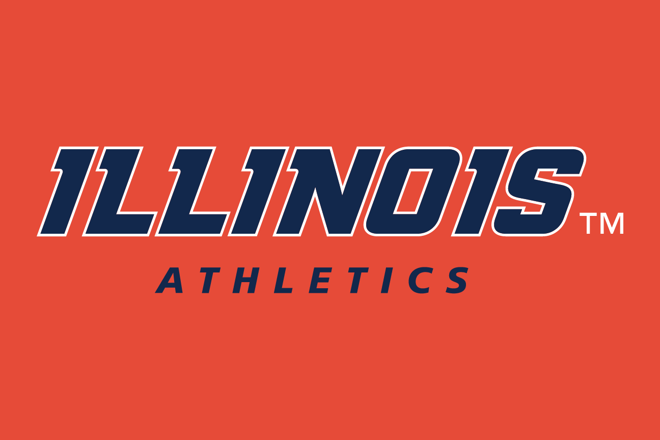 Illinois Athletics wordmark, navy/orange variant, cell 28