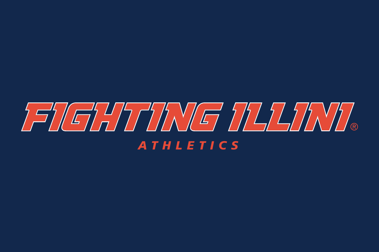 Fighting Illini Athletics wordmark, orange/white variant, cell 29