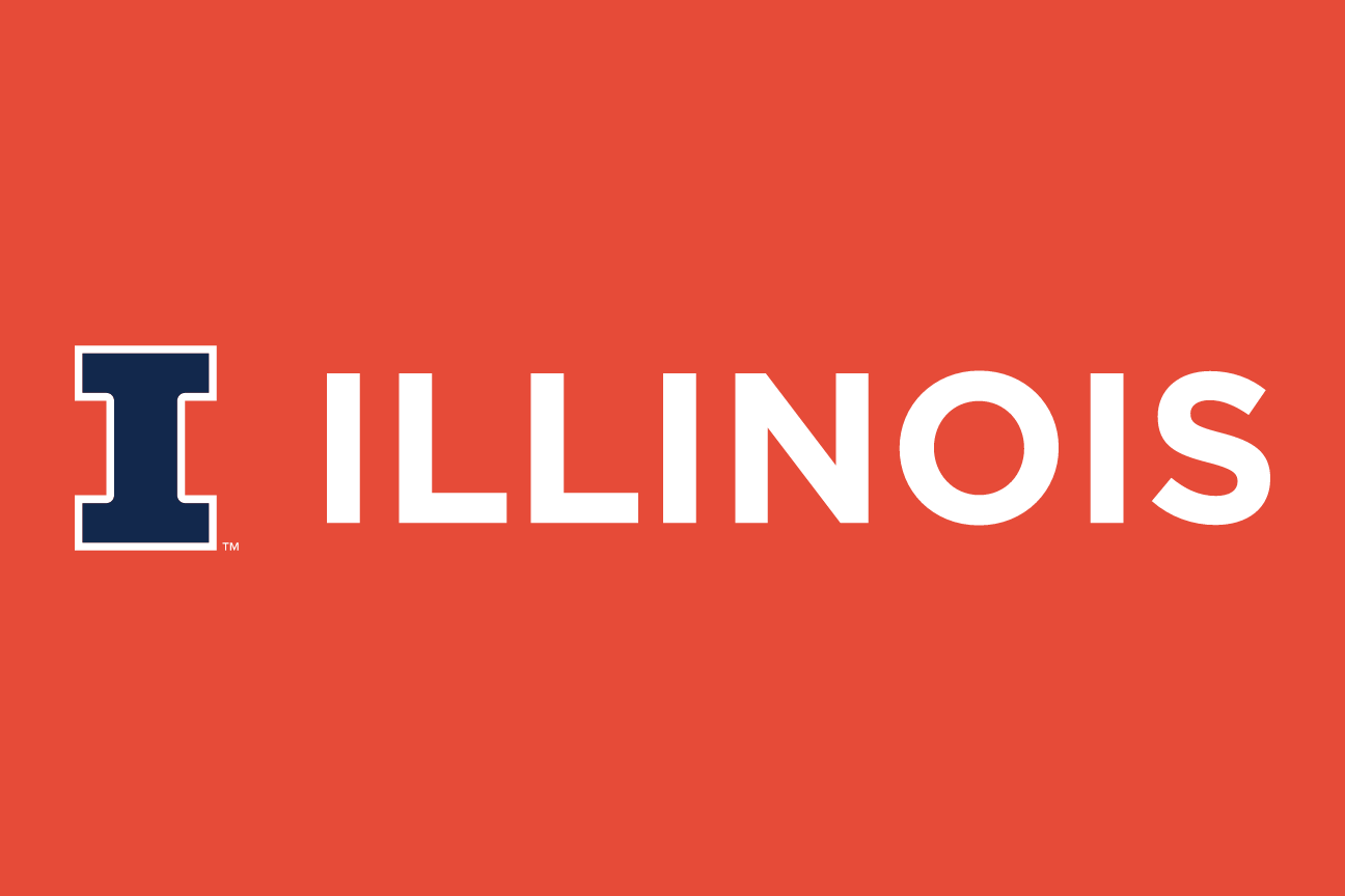 I Illinois lockup, horizontal, white on orange variant, cell 41