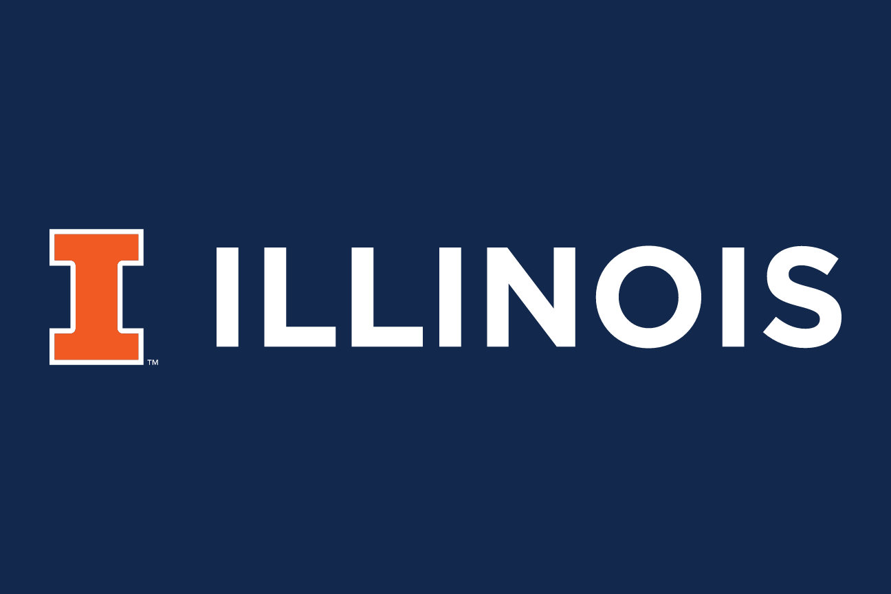 I Illinois lockup, horizontal, white on navy variant, cell 43