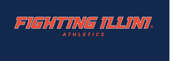 Fighting Illini Athletics wordmark, orange/white variant, cell 29