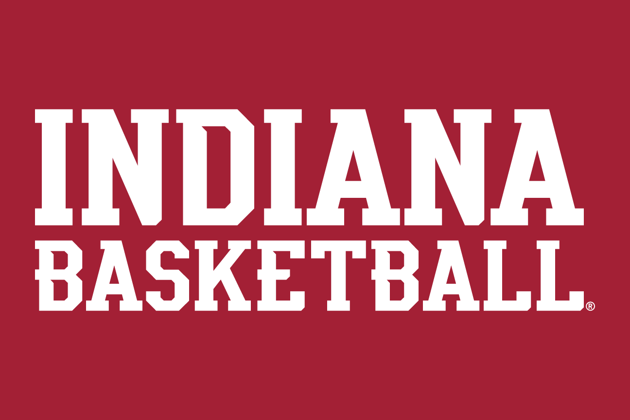 INDIANA BASKETBALL wordmark, straight white on red variant, cell 62