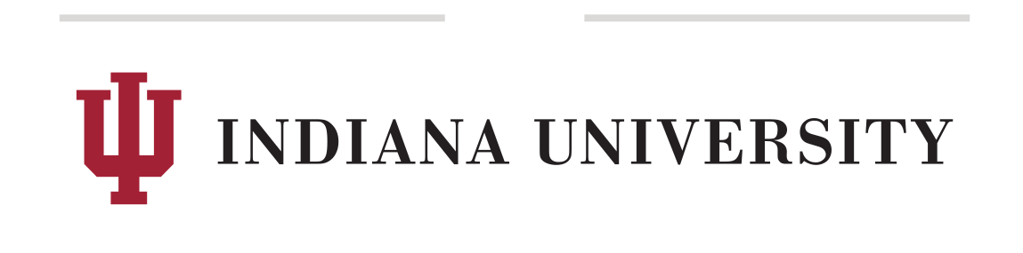 IU lettermark next to INDIANA UNIVERSITY, black on white variant, cell 79