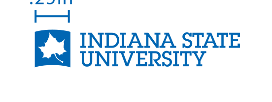 Indiana State University logo, stacked left-aligned lockup variant