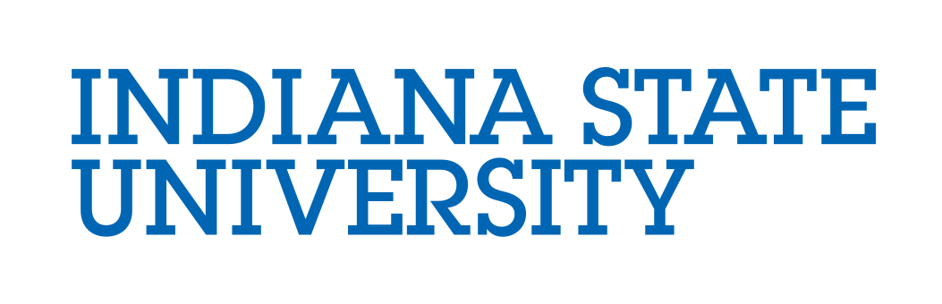 Indiana State University wordmark, stacked two lines variant, cell 2