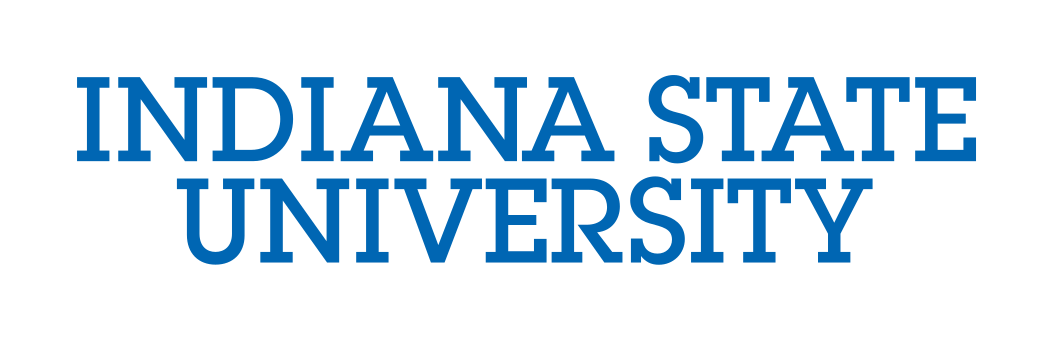Indiana State University wordmark, stacked two lines variant, cell 3