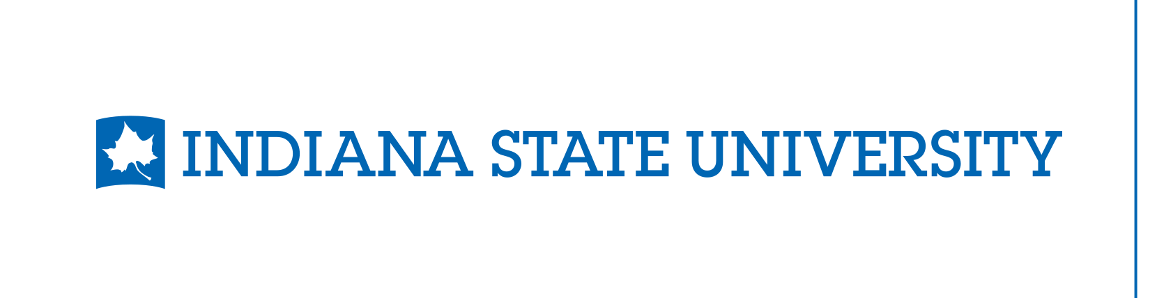 Indiana State University signature, horizontal lockup variant, cell 1