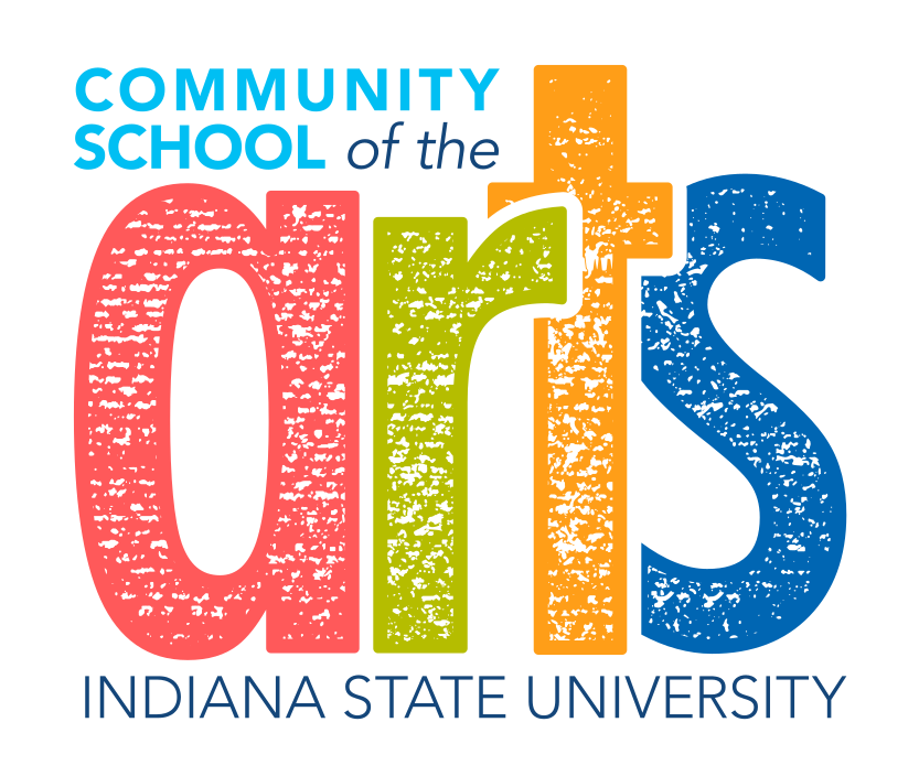 Community School of the Arts Unit Identifier, colorful wordmark lockup variant