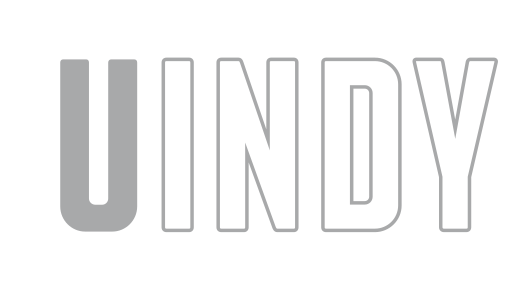 UINDY wordmark, gray outline variant, cell 6