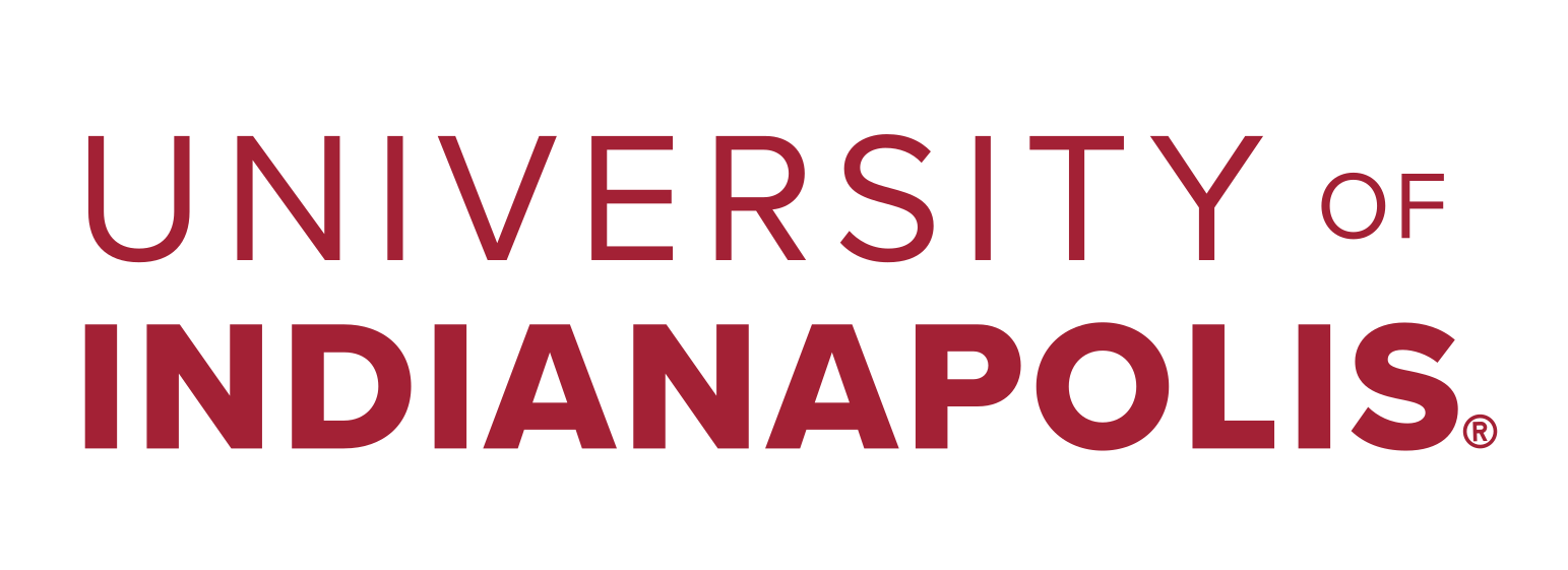 University of Indianapolis stacked wordmark, red variant, cell 17