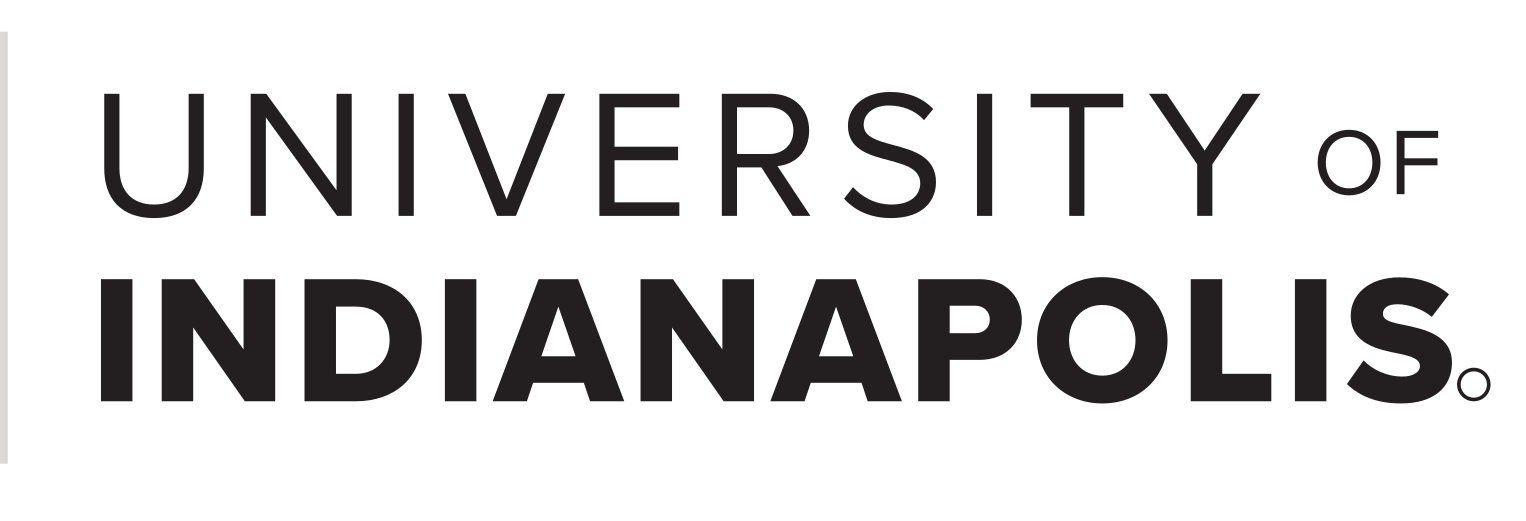 University of Indianapolis stacked wordmark, black variant, cell 18