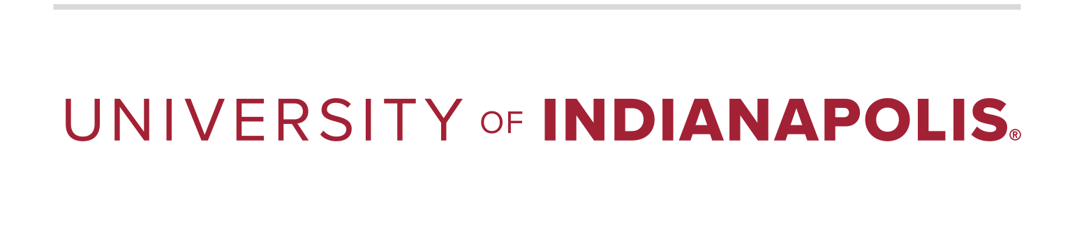 University of Indianapolis horizontal wordmark, red variant, cell 20