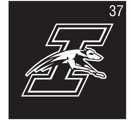 'I' lettermark with Greyhound, reverse variant, cell 37