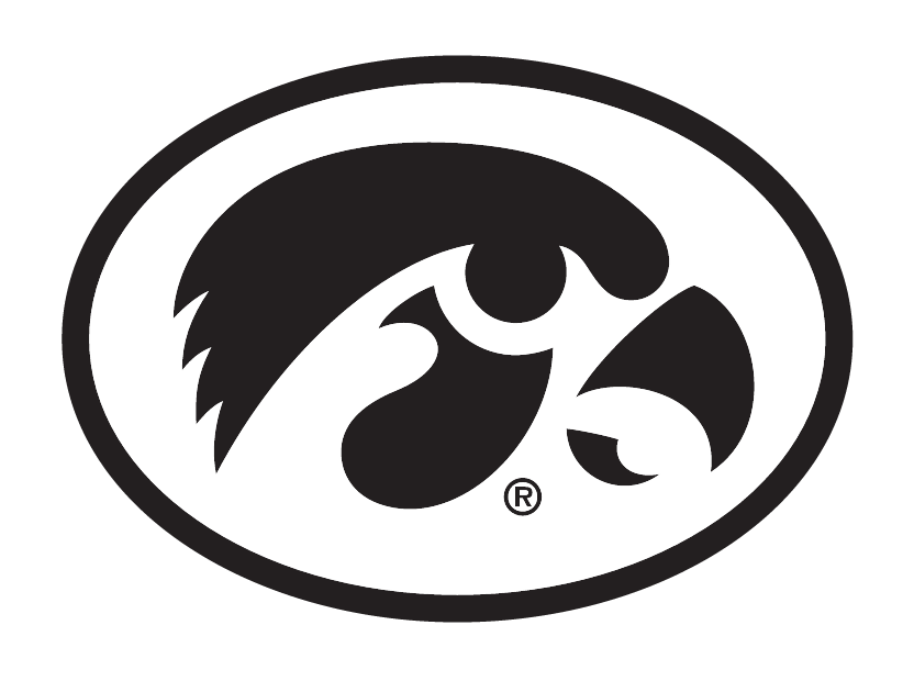 Iowa Hawkeyes Oval Primary Mark, Black and White variant, cell 7