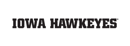 IOWA HAWKEYES wordmark, black variant, cell 33