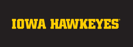 IOWA HAWKEYES wordmark, yellow variant, cell 34