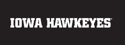 IOWA HAWKEYES wordmark, white variant, cell 35